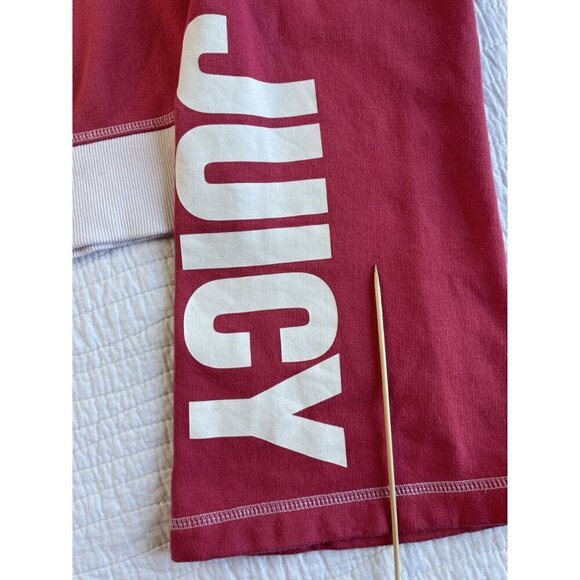 JUICY by Juicy Couture Fleece Cropped Pullover Hoodie SZ M Long Bell Sleeves Cor - Picture 12 of 12